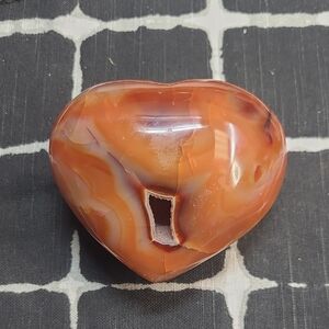 Carnilian Heart With Druzzy!